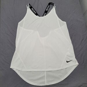 Nike Dri-FIT White Tank Top Women's Medium Sleeveless Cross Back Athletic